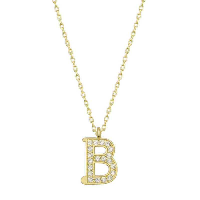 Gold Plated B Letter Women's Silver Necklace