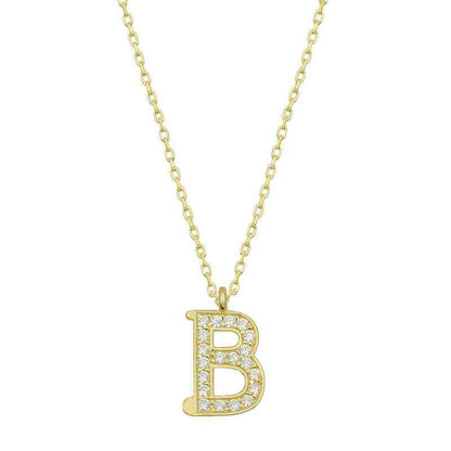 Gold Plated B Letter Women's Silver Necklace