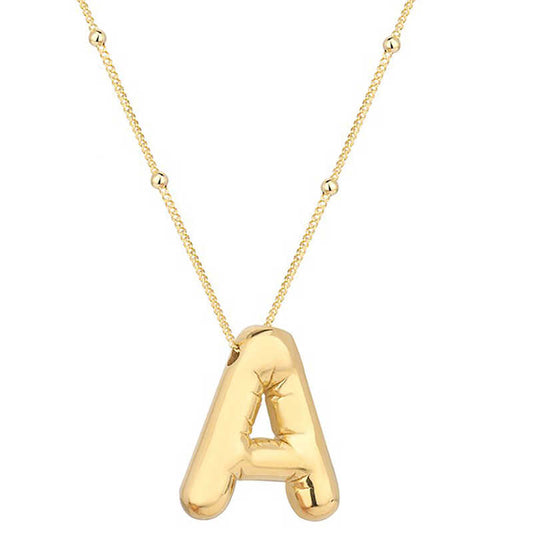 Gold Plated Balloon A Letter Women's Silver Necklace
