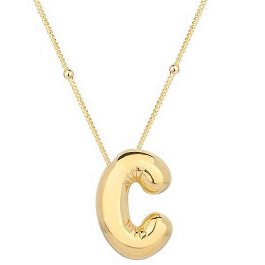 Gold Plated Balloon C Letter Women's Silver Pendant