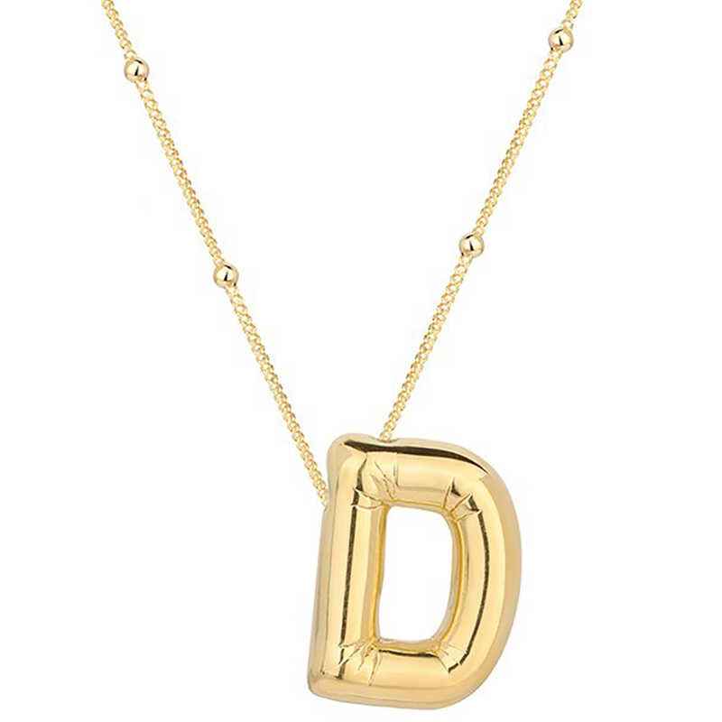 Gold Plated Balloon D Letter Women's Silver Pendant