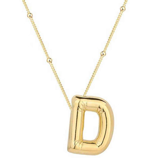 Gold Plated Balloon D Letter Women's Silver Pendant