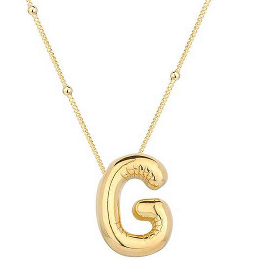 Gold Plated Balloon G Letter Women's Silver Pendant