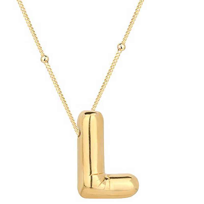 Gold Plated Balloon L Letter Women's Silver Pendant