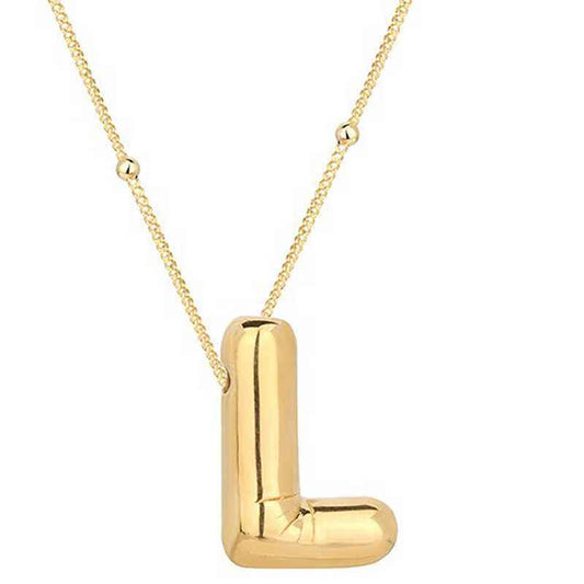 Gold Plated Balloon L Letter Women's Silver Pendant