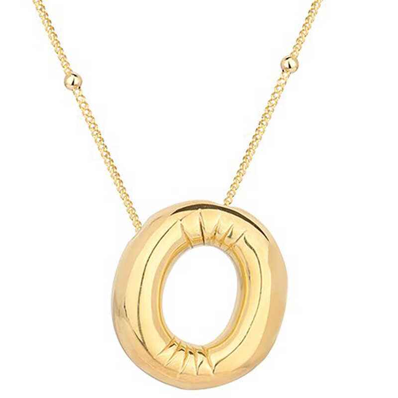 Gold Plated Balloon O Letter Women's Silver Necklace