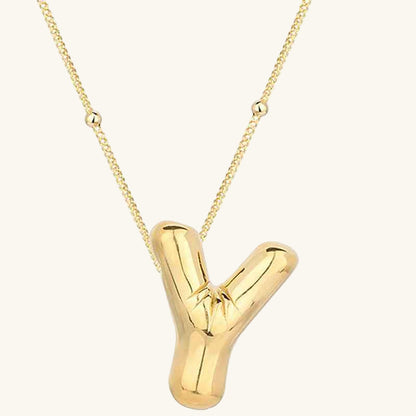 Gold Plated Balloon Y Letter Women's Silver Necklace