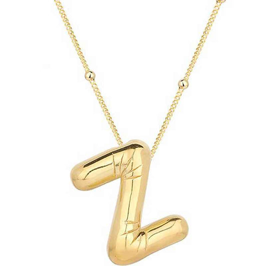Gold Plated Balloon Letter Z Women's Silver Necklace