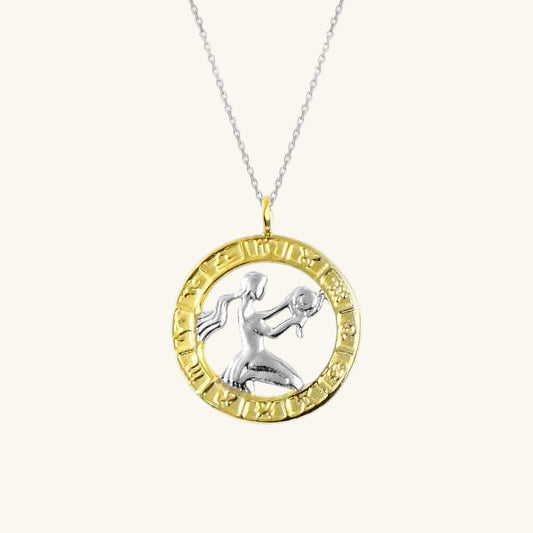 Collier Vierge en argent plaqué or