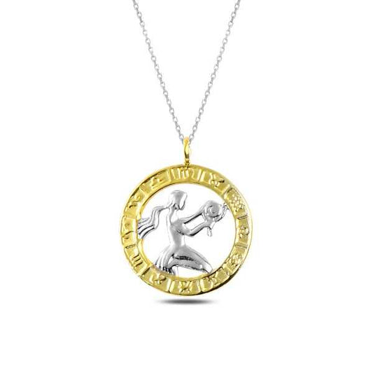 Gold Plated Virgo Silver Necklace