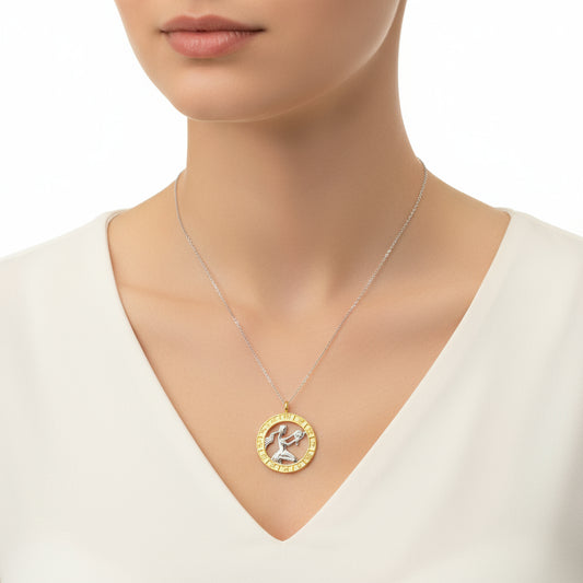 Collier Vierge en argent plaqué or