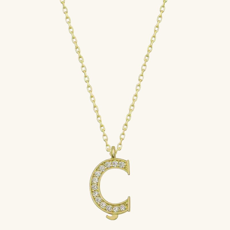 Gold Plated Ç Letter Women's Silver Necklace