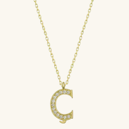 Gold Plated Ç Letter Women's Silver Necklace