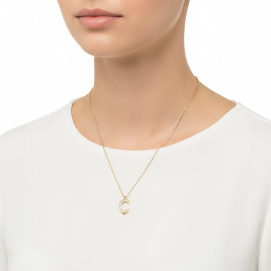 Gold Plated Ç Letter Women's Silver Necklace
