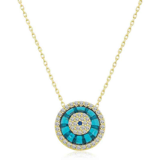 Gold Plated Camgöz Nazar Women's Silver Necklace