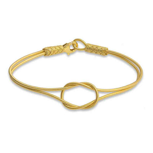 Gold Plated Wish Knot Kazaziye Knit Silver Bracelet