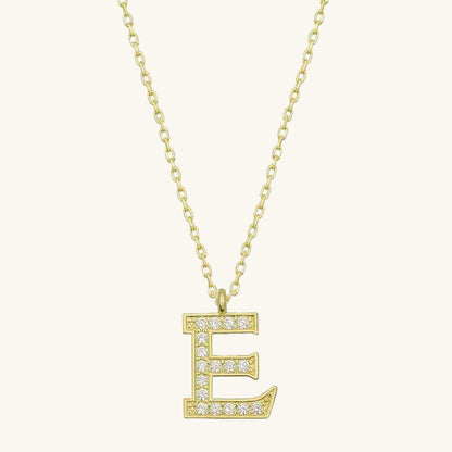 Gold Plated E Letter Women's Silver Necklace