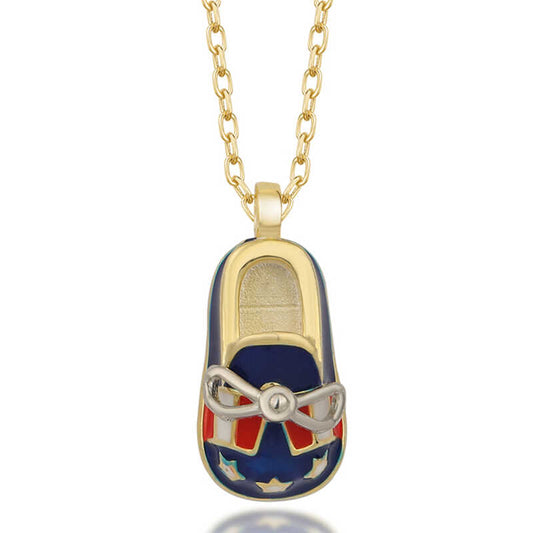 Collier en argent plaqué or pour chaussures de garçon et femme