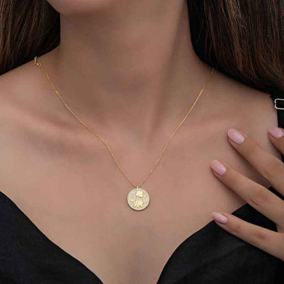 Gold Plated Elephant Motif Luck Women's Silver Necklace