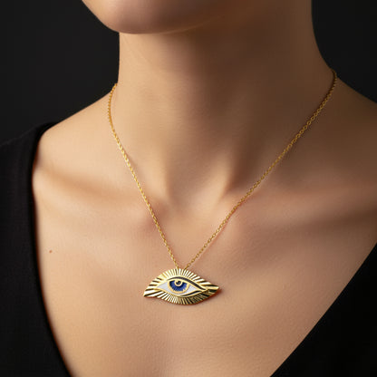 Gold Plated Night's Eye Women's Silver Necklace