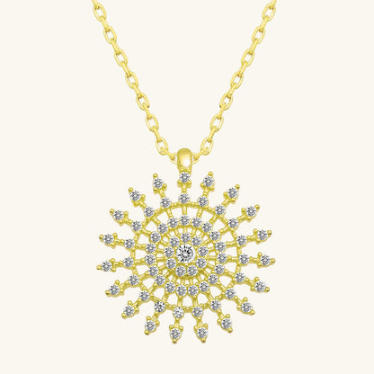 Gold Plated Sun Women's Silver Necklace