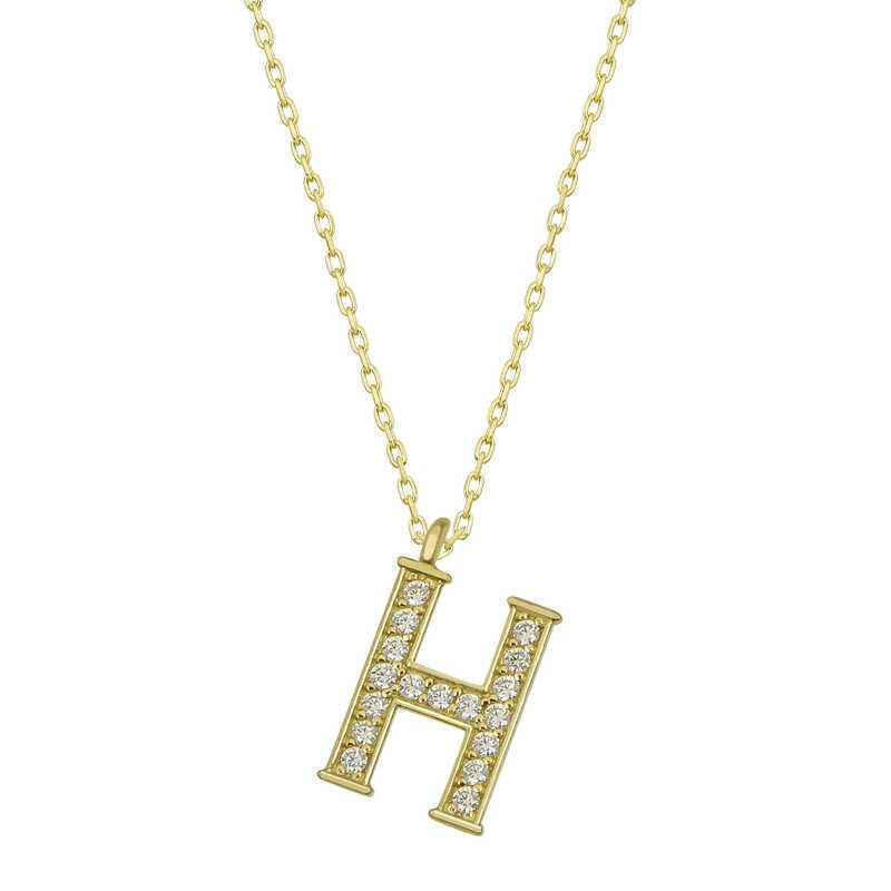 Gold Plated H Letter Women's Silver Necklace