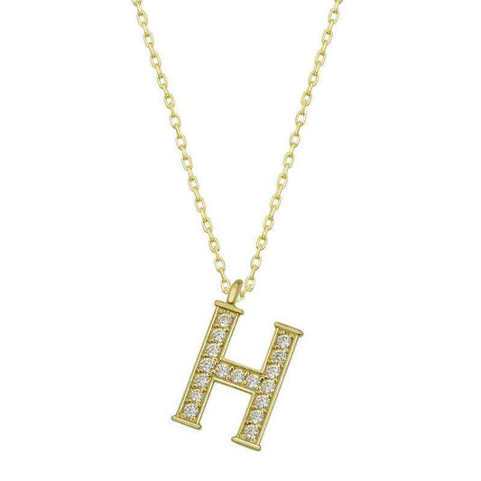 Gold Plated H Letter Women's Silver Necklace