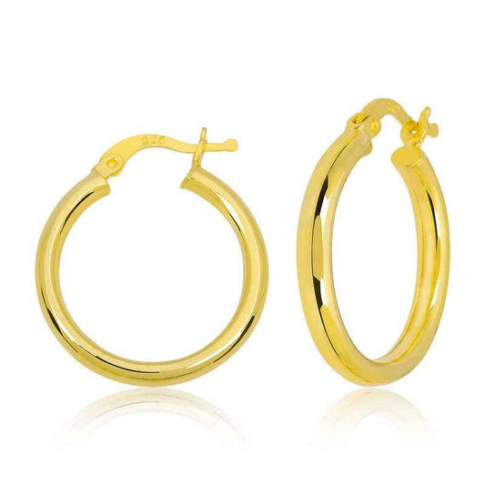 Gold Plated Hoop Women's Silver Earrings