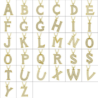 Gold Plated I Letter Women's Silver Necklace