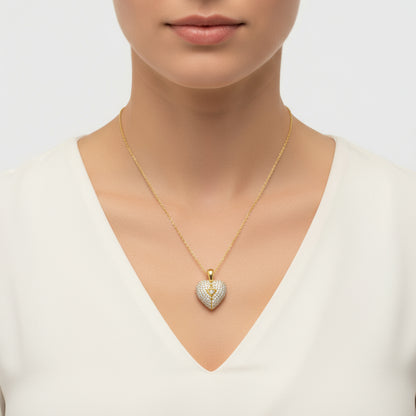 Gold Plated Secret in My Heart Silver Necklace