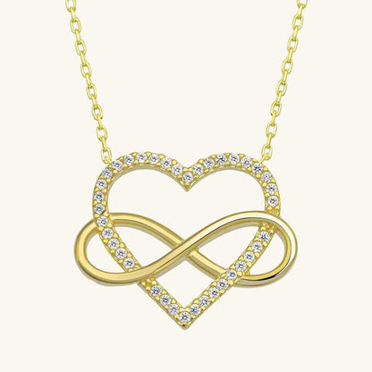 Gold Plated Heart Infinity Women's Silver Necklace