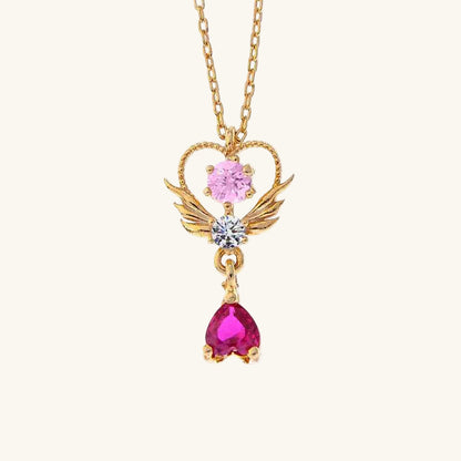 Gold Plated Heart Solitaire Stone Women's Silver Pendant