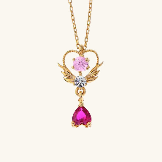 Gold Plated Heart Solitaire Stone Women's Silver Pendant