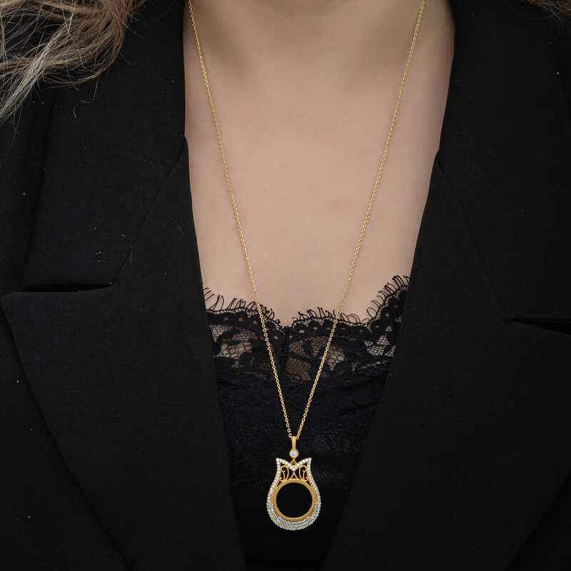Gold Plated Quarter Gold Mountable Women's Silver Necklace