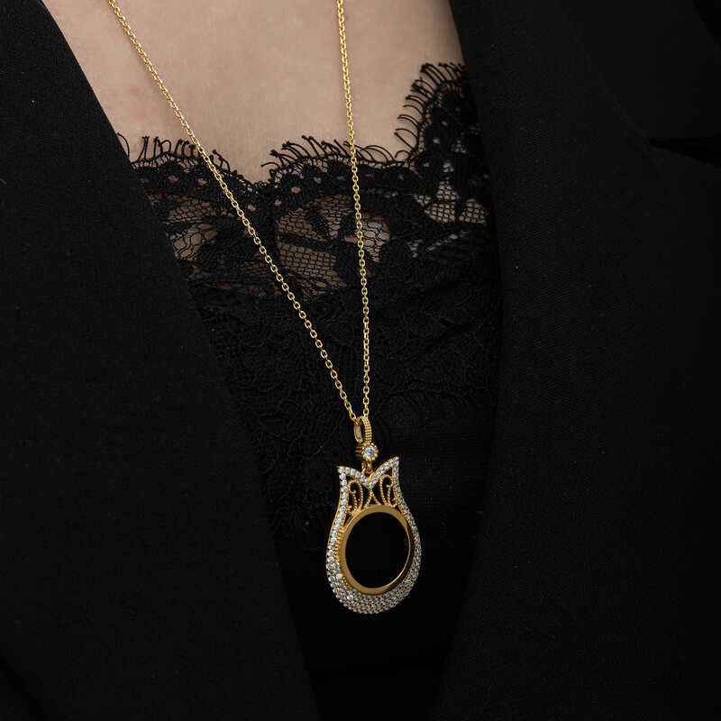Gold Plated Quarter Gold Mountable Women's Silver Necklace