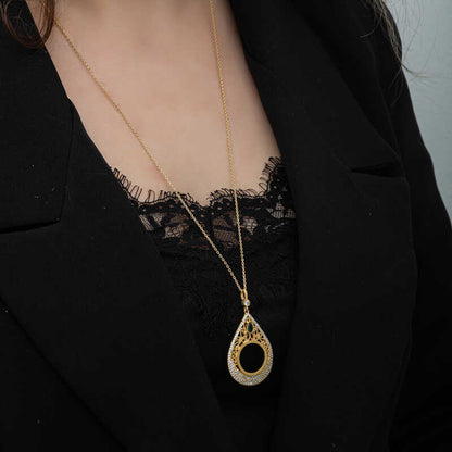 Gold Plated Drop Quarter Wearable Women's Silver Necklace
