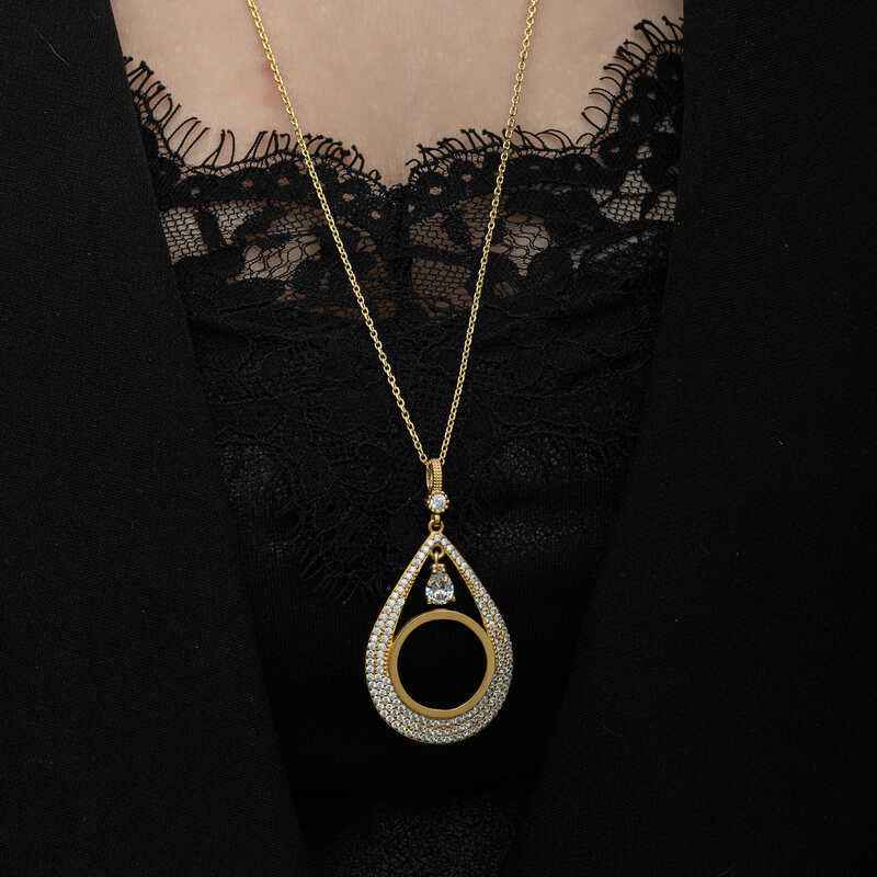 Gold Plated Drop Quarter Wearable Women's Silver Necklace