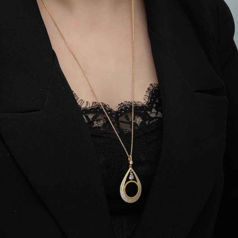 Gold Plated Drop Quarter Wearable Women's Silver Necklace
