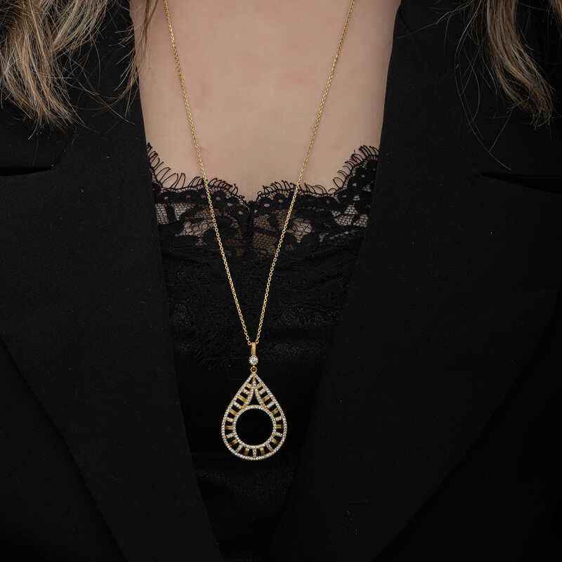 Gold Plated Drop Quarter Wearable Women's Silver Necklace