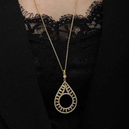Gold Plated Drop Quarter Wearable Women's Silver Necklace