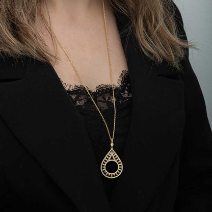 Gold Plated Drop Quarter Wearable Women's Silver Necklace