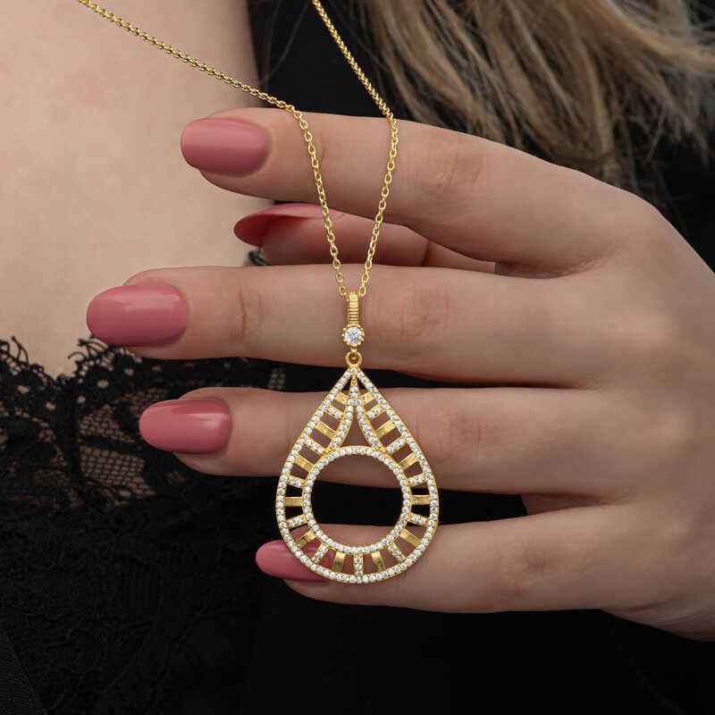 Gold Plated Drop Quarter Wearable Women's Silver Necklace