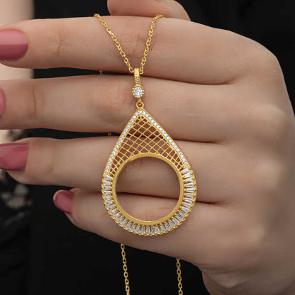 Gold Plated Drop Half Gold Addable Women's Silver Necklace