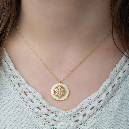 Gold Plated Snowflake Women's Silver Necklace