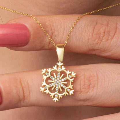 Gold Plated Snowflake Women's Silver Necklace