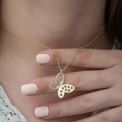 Gold Plated Butterfly Women's Silver Necklace