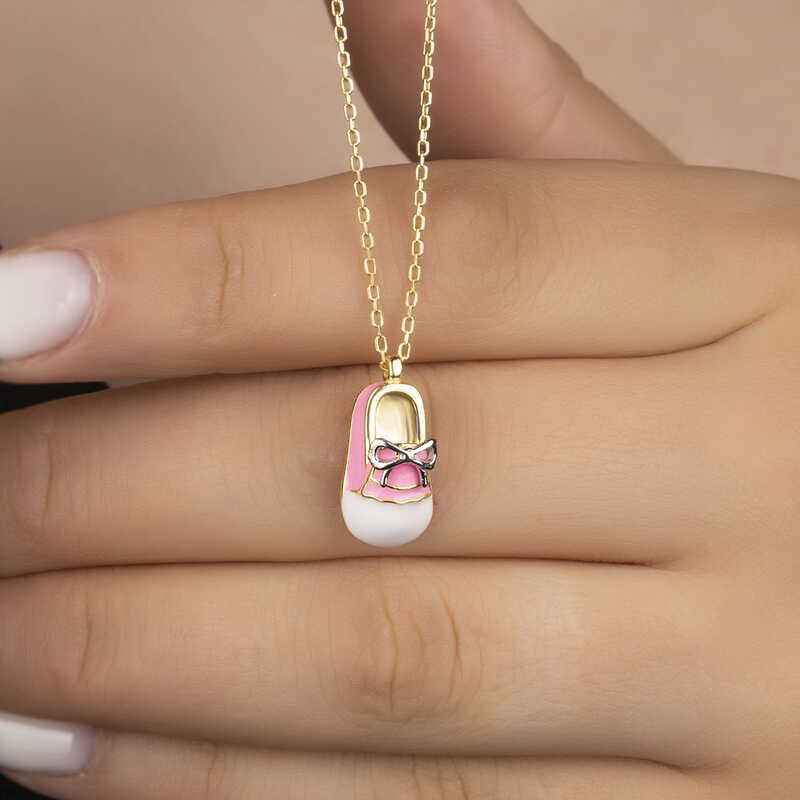 Gold Plated Girls' Shoe Women's Silver Necklace