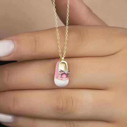 Gold Plated Girls' Shoe Women's Silver Necklace