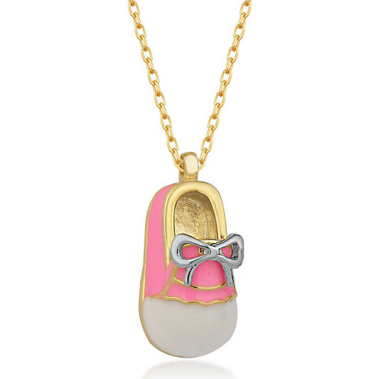 Collier en argent plaqué or pour chaussures de fille et femme
