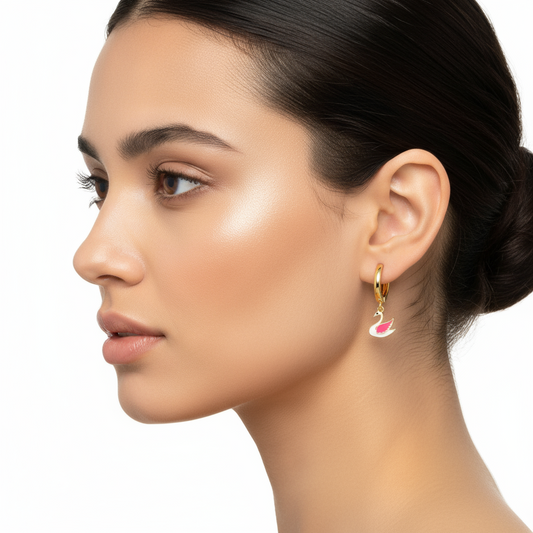 Boucles d'oreilles pendantes en argent plaqué or pour femme